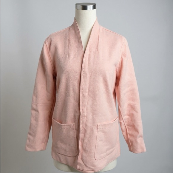 Chicos Plush Reversible open front Jacket size 16 18 XL size 3 rose pink wool - Picture 3 of 16